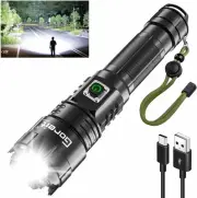 Torch, Flashlight LED Torch Rechargeable USB 15000 Lumen Handheld Torch, XHP70.