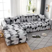Geometric Pattern Sofa Cover Elastic Sofa Cover Soft Sofa Cover Stretch Slipcover Sofa Protector Cover -Gray