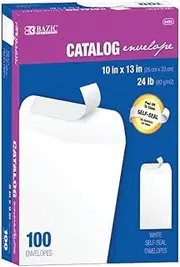 BAZIC 10" x 13" Self-Seal White Catalog Envelope, 100/Box (5455-5)