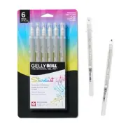 Sakura Gelly Roll Stardust Gel Pens Set of 6 Clear Glitter Ink Bold Point