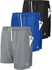 [NY Threads] 3 Pack Men's Athletic Shorts Quick Dry Lightweight Workout Running Gym Shorts with Pockets