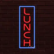 NEW "LUNCH" w/BORDER VERTICAL 30x12 INCH LED FLEX WINDOW/WALL INDOOR SIGN 31588