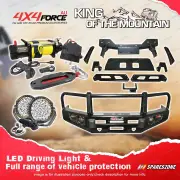 4X4FORCE Armor Bullbar Skid Plate 3 LOOP Light Winch for Ford Ranger PX T6