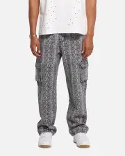 [XXIII] Xxiii Snake Skin Cargo Pants Black Snake Print - Size 36 36 Black Snake Pri