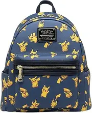 [Loungefly] Pokemon Pikachu Allover Print Women's Mini Backpack Purse, Multicolor, One Size, Pmbk0206