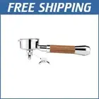 Stylish 54mm Portafilter - Wood & Stainless Steel for Breville Espresso Machines