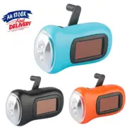 3 LED Lamp Solar Power Flashlight Wind Up Hand Crank Emergence For Camping Torch