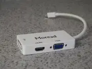 3-in-1 Moread Mini DisplayPort (Thunderbolt) Male to DVI/HDMI/VGA Female Adapter