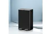 Cefito Pedal Bins Rubbish Bin Dual Compartment Waste Recycle Dustbins 60L Black