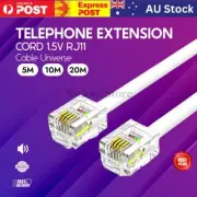 5/10/20M RJ11 Telephone Line Cord Cable - DSL Modem, Fax, Phone to Wall - White