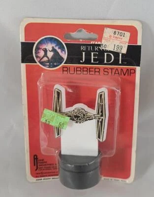 VINTAGE 1983 ROTJ RETURN OF THE JEDI ADAM JOSEPH TIE FIGHTER RUBBER STAMP SEALED