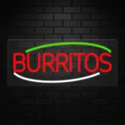 Burritos Sign for Business Displays | LED Flex Neon | 32"W x 13"H x 1"D