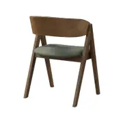 Gaudo Hardwood Dining Chair | Rustic Walnut | Green Fabric | Set of 2
