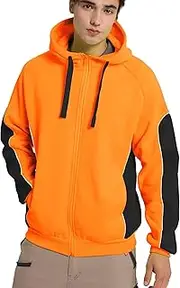 [BIG BEE] Hi Vis Hoodie Work Jumper Safety Fleece Sweatshirts Orange Yellow