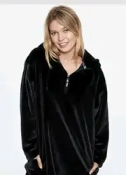 Victoria's Secret Pink Cozy Fleece Sherpa Half zip Pullover Hoodie -L HTF
