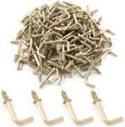 150Pcs Tiny L Hooks for Hanging, Mini Right Angle Screw Hooks 1/2 Inch Square Be
