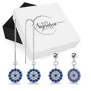 Boxed Solid 925 Signature Silver Ideal Disc 2 Earrings Set