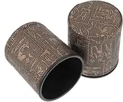 JOINPAYA 2pcs Patterned Dice Cup Professional Dice Cups Dice Storage Cup Cupstation Dice Containers Stacking Cups Party Dice Cups Dice Game Accessories Dice Shaker Cup Stacking Mugs Leather
