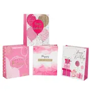 bulk 24 Large Pink Celeberation Gift Bag Assort 32cm
