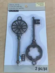 Craft Metal Keys Skeleton Universal Decorative Metal Bronze Pack Of 2 4 1/2"