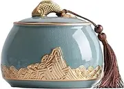 Kitchen Container Ceramic Tea Canister Sealed Sugar Jar Empty Cans Household Chinese Storage Jar Cookie Jar Decorations For Loose Tea
