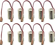 HOUYIBO 10PCS CR17335SE with Brown Plug 3V 1800mAh 2/3A Non-Rechargeable Lithium Cell for Industrial and Memory