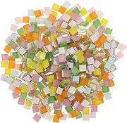 LALADEFIEE Create Your Own Artwork 1200pcs Square Glass Mosaic Tiles DIY Kit for Walls Decor and Crafts Smooth Edges