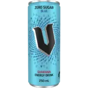 V Blue Zero Sugar Guarana Energy Drink Can 250ml