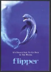 Modern MOVIE POSTER Postcard: FLIPPER (Paul Hogan, Elijah Wood). Free UK p&p (b)
