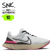 NIKE REACT INFINITY RUN FK 3 mens running shoes DH5392-101 white black US Sz 10