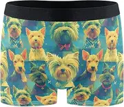 [FRODOTGV] Green Yellow Dogs Mens Boxer Briefs Shorts Breathable Underwear for Men Compression Boxer Para Hombre