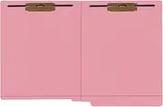 End Tab File Folder, Pink, 2 Fasteners (2B1&3), 11 Point Reinforced Straight-Cut Tab, Letter Size, 50/Box
