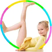Hoola Hoop for Kids, Detachable Adjustable Weight Size Colorful Hoola Hoop for Toy Gifts, Gymnastics, Playing Lose Weight, Suitable as Boys and Girls