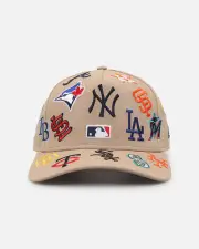 [New Era] New Era Mlb 'All Over Leagues' 9forty A-frame Snapback Camel - Size ONE ONE Camel