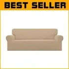 Durable 1-Piece Sofa Protector – Elastic, Washable & Styled in Sand Checkered