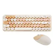 Nevenka Cute Mixed Color Wireless Keyboard + Mouse Set 2.4GHz for PC and Chrome-Yellow