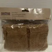 3 x 5 Burlap Party Favor Bags with Jute Drawstrings 12 Pack