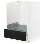 METOD / MAXIMERA base cabinet for oven with drawer, white/Lerhyttan black stained, 60x60x80 cm