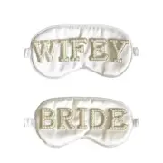 Sleeping Eye Mask Silk with Pearl Beads Decors Bride Bridesmaid Proposal Gift