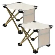 2 Pcs Camping Stool Small Lightweight Sturdy Portable Stool with White Solid