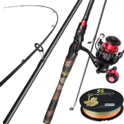 Spinning Fishing Rod Combo Carbon Fiber Fishing Rod Spinning Reel Max Drag 8kg