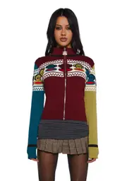 [Dolls Kill x Paul Frank] Retro Cozy Intarsia Sweater