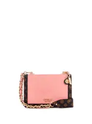 GUESS Women's Pink Logo Abey Crossbody Bag