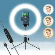 10" Selfie Ring Light Wireless Phone Tripod Stand Remote 3 Colors 10 Brightness