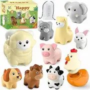 Animal Learning Toys Set for Toddlers 3 4 5 Year Old,10PCS Montessori Matching Fine Motor Toy with Different Animal Figures, Christmas Birthday Toys for Baby Boys & Girls 4 5 6 7 8 Years Old