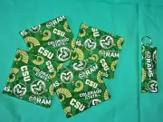 *Handmade COASTERS SET and/or KEYCHAIN key ring COLORADO STATE UNIVERSITY RAMS