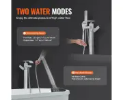 Freestanding Bathtub Faucet with Handheld Shower, Floor Mount, 360o Swivel Spout