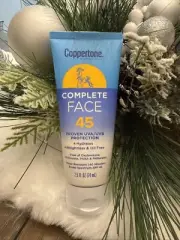 Coppertone Complete SPF 45 Face Sunscreen, Water Resistant 2.5 fl. oz. EXP 04/25