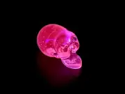 Lucy Glass Skull Non Uranium Non Vaseline Uv Reactive-glows Pink With UV