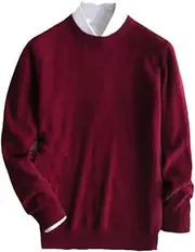 [Hamthuit] Men Cashmere Cotton Blend Pullover Sweater Men Fall Winter Warm Jumper Knitted Sweaters